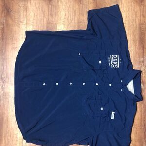 Columbia Men’s 4XL Navy Blue Button Down Short Sleeve Collared Shirt